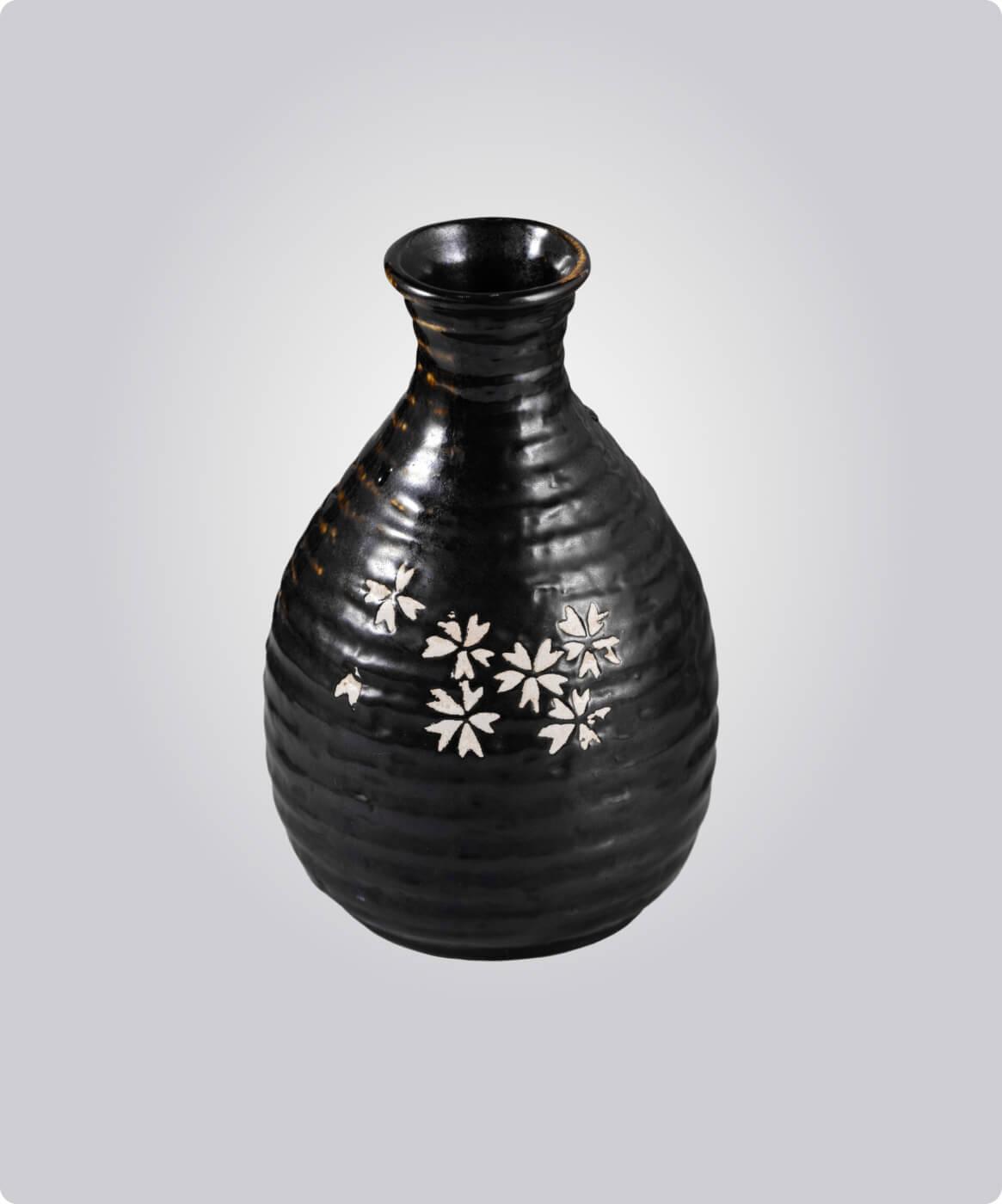 Noir Petal Ripple Vase