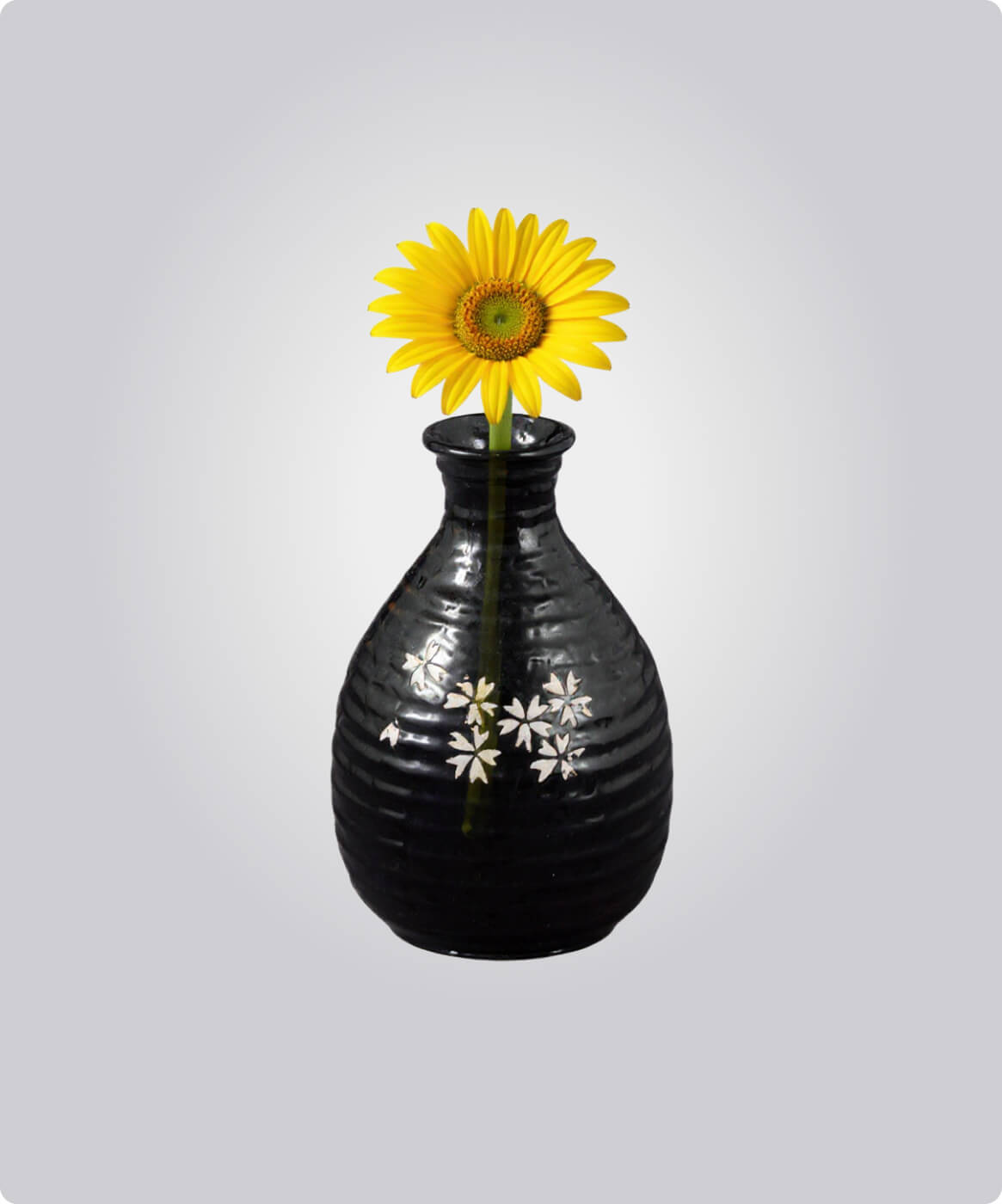 Noir Petal Ripple Vase