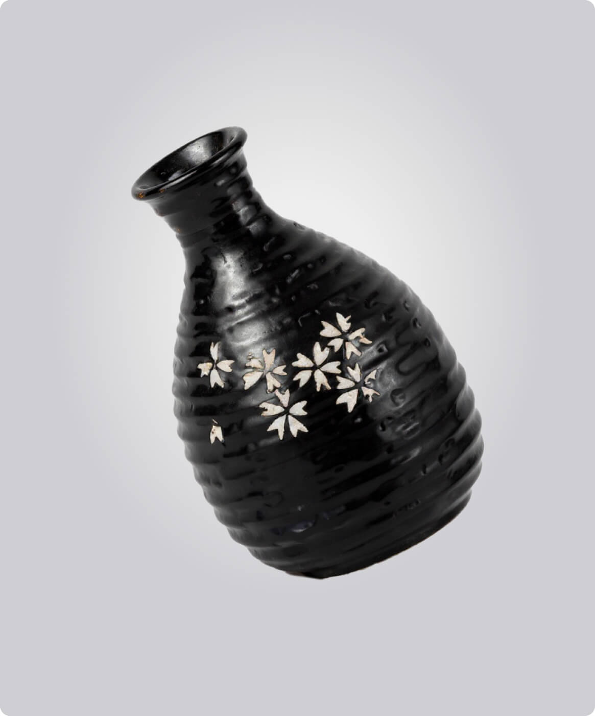 Noir Petal Ripple Vase